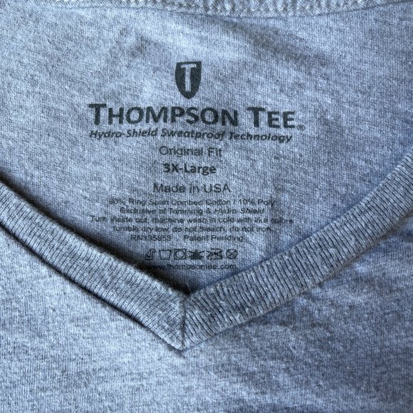 Thompson Tee Sweatproof Hydro-shield undershirt gray Tee 3XL big & tall - Picture 4 of 6